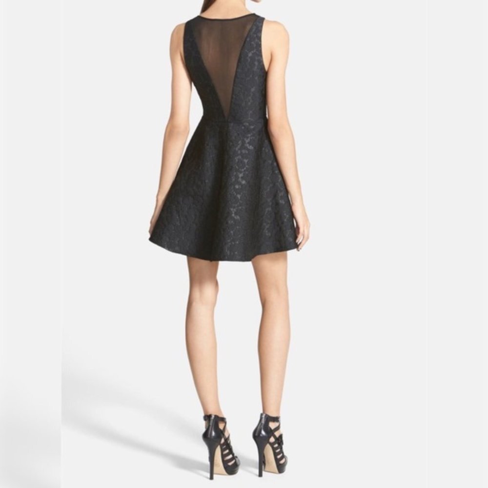 ASTR Black Jacquard LBD A-Line Sleeveless Mini Dress Size XS - Picture 6 of 10